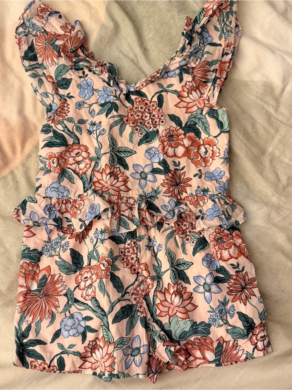 Janie and Jack | Pink Floral Sleeveless One-Piece Romper